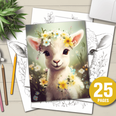 Baby Lambs with flowers